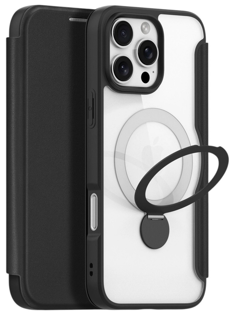 Etui z klapką DUX Ducis Skin X Pro na Apple iPhone 16 Pro Max z MagSafe i podstawka Black (6934913004630) - obraz 2