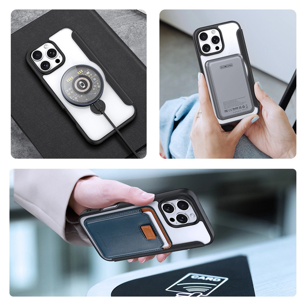 Etui z klapką DUX Ducis Skin X Pro na Apple iPhone 16 Pro Max z MagSafe i podstawka Black (6934913004630) - obraz 5