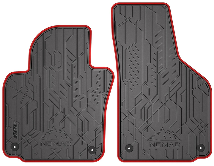 Dywaniki samochodowe Frogum Nomad do Seat Leon II 2012 / Seat Toledo III / Skoda Octavia II / Volkswagen Golf V/VI Czerwony 2 szt (5902643424883) - obraz 1