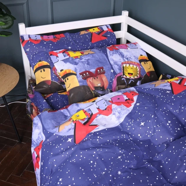 Фото - Постельное белье MirSon Підковдра Бязь Kids Time 17-0797 Roblox 110х140 см