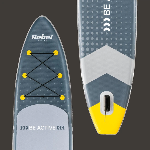 SUP доска надувная сапборд с веслом Rebel ACTIVE 150кг 350х81х15см САП борд с аксессуарами для плаванья, серфинга универсалный Серый - Фото 4 SUP доска надувная сапборд с веслом Rebel ACTIVE 150кг 350х81х15см САП борд с аксессуарами для плаванья, серфинга универсалный Серый - изображение 4