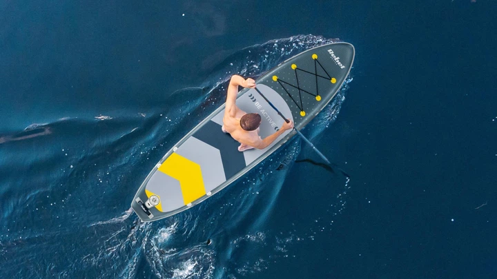 SUP доска надувная сапборд с веслом Rebel ACTIVE 150кг 350х81х15см САП борд с аксессуарами для плаванья, серфинга универсалный Серый - Фото 6 SUP доска надувная сапборд с веслом Rebel ACTIVE 150кг 350х81х15см САП борд с аксессуарами для плаванья, серфинга универсалный Серый - изображение 6