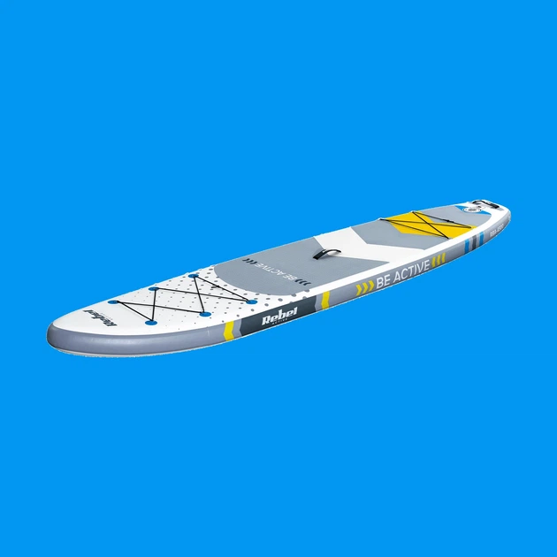 SUP доска надувная сапборд с веслом Rebel ACTIVE 150кг 350х81х15см САП борд с аксессуарами для плаванья, серфинга универсалный Белый - изображение 12