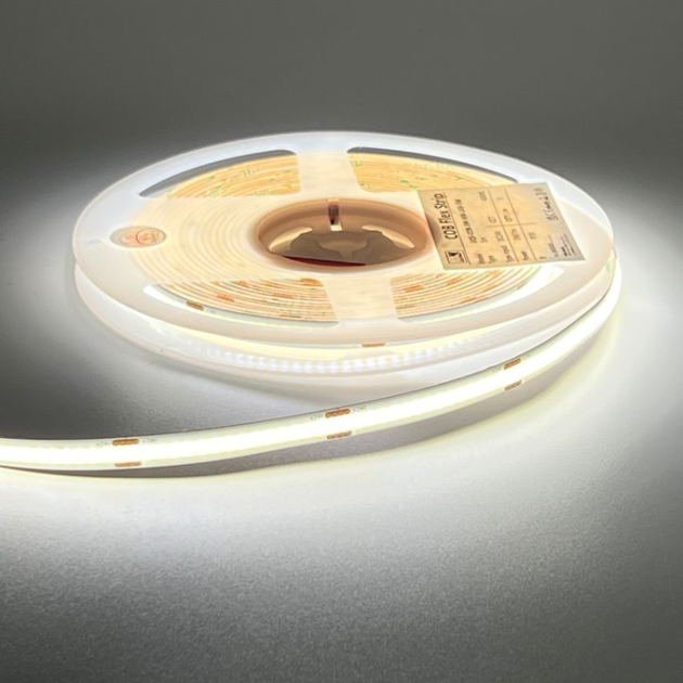 Світлодіодна стрічка MW Lighting Тип COB 12 Вт 480 кристалів/м² CRI >90 12 В 3000 K IP20 5 м теплий білий (UQS-COB-12W-WW-12V-5m) - зображення 2