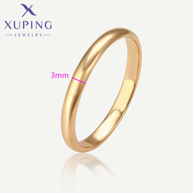 Розмір 18,5 Обручка 3 mm Xuping Jewelry ювелирна біжутерія 18k - Фото 2 Розмір 18,5 Обручка 3 mm Xuping Jewelry ювелирна біжутерія 18k - зображення 2