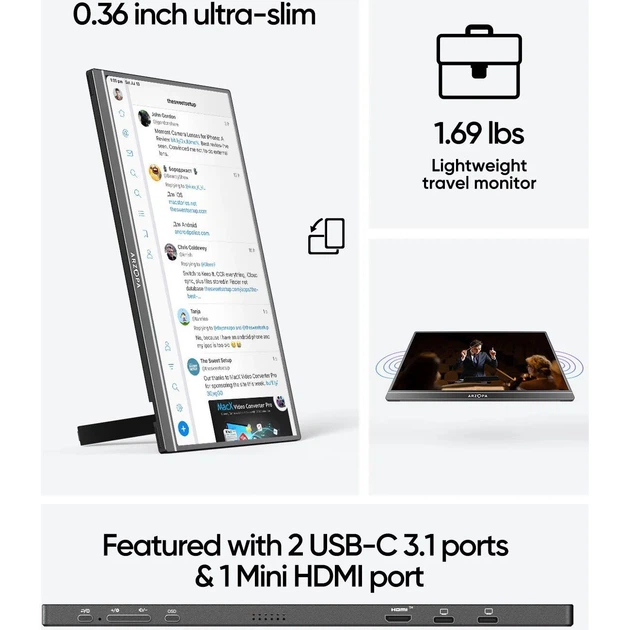 Портативный монитор Arzopa 16,1" Z1C IPS Full HD Black [139541] - изображение 5