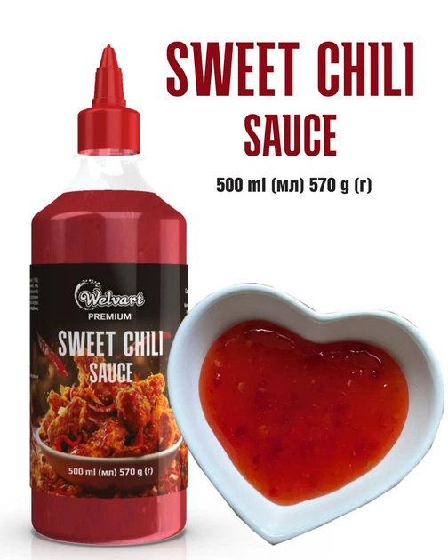 Соус в бутылке Sweet Chili Welvart,бутылка 570г - Фото 1 Соус в бутылке Sweet Chili Welvart,бутылка 570г - изображение 1
