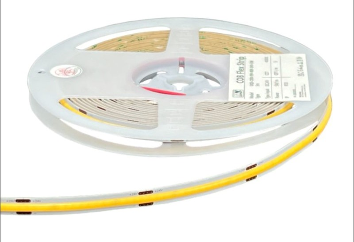 Світлодіодна стрічка MW Lighting Тип COB 12 Вт 480 кристалів/м² CRI >90 12 В 6500K IP20 5 м біла (UQS-COB-12W-W-12V-5m) - зображення 1