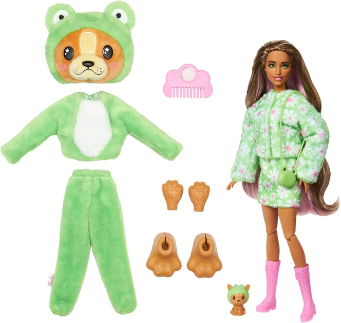 Кукла Barbie Cutie Reveal Великолепное комбо Щенок в костюме лягушки - изображение 4