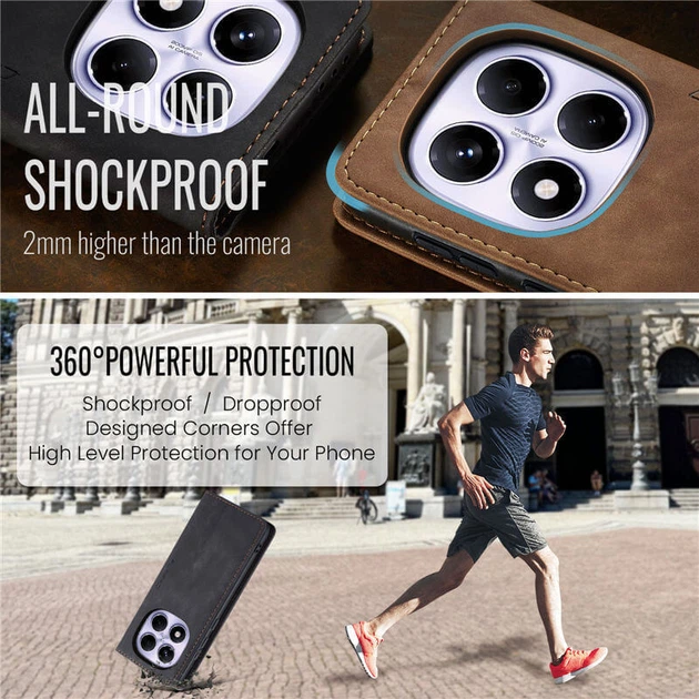 Чехол книжка с магнитом Xiaomi Redmi Note 14 Pro CaseMe Black (41142-2B) - изображение 4