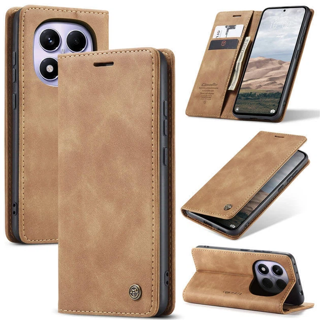 Чохол книжка з магнітом Xiaomi Redmi Note 14 Pro CaseMe Brown (41142-30) - Фото 1 Чохол книжка з магнітом Xiaomi Redmi Note 14 Pro CaseMe Brown (41142-30) - зображення 1