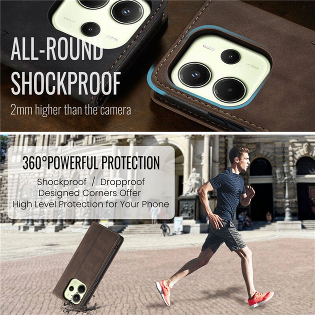 Чехол книжка с магнитом Xiaomi Redmi Note 14 (версия EU) CaseMe Dark Brown (43225-05) - изображение 4