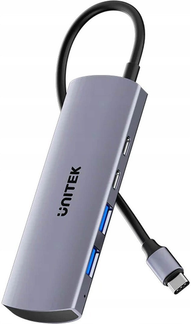 USB-hub Unitek uHUB Q4 4-in-1 10Gbps USB-C Hub with 2 USB-A & 2 USB-C Ports (H1112DGY01) - obraz 1