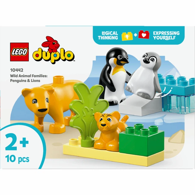 Конструктор LEGO Сімейство диких тварин: Пінгвіни та Леві (10442) - Фото 1 Конструктор LEGO Сімейство диких тварин: Пінгвіни та Леві (10442) - зображення 1