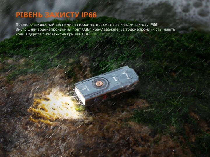 Ліхтар Наключний Fenix E06R (700 Люмен 110 Метрів - USB-C) Бірюзовий - изображение 13