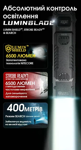 Кишеньковий Ліхтар Nitecore EDC29 (6500 Люмен 400 Метрів - USB-C) - зображення 5