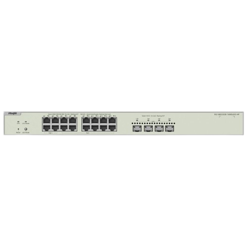 Комутатор 16-портовий керований Ruijie Reyee RG-NBS3300-16MG4XS-HP, 160 Гбіт/с, 4xSFP+, 16xRJ45 2.5 Гбіт/с PoE, White - зображення 2