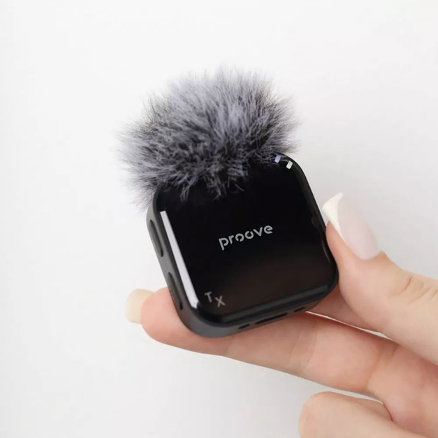 Микрофон петличный Proove Studio беспроводной 2 шт с зарядным кейсом 1500 mAh, черный - изображение 7