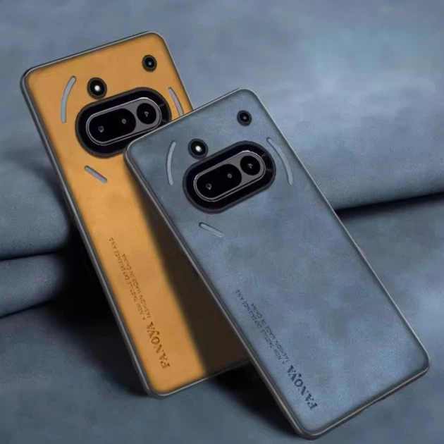 Шкіряний чохол - накладка Fanoya для Nothing Phone (3a) brown - зображення 2