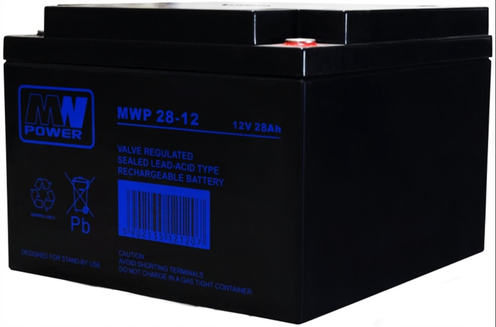 Akumulator MW Power VRLA AGM MWP 28-12 12V 28Ah (5902135121573) - obraz 1