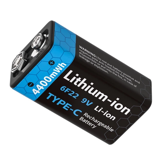 Акумуляторна батарея Pujimax Крона 6F22/6LR61 з USB TYPE-C 9V 4400mWh, Black (16217) - Фото 7 Акумуляторна батарея Pujimax Крона 6F22/6LR61 з USB TYPE-C 9V 4400mWh, Black (16217) - зображення 7