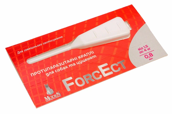 ФорсЕкт (ForcEct) протипаразитарні краплі для собак та цуценят 1,5-4 кг, 0,8 мл, MODES (від бліх, від кліщів) - изображение 3