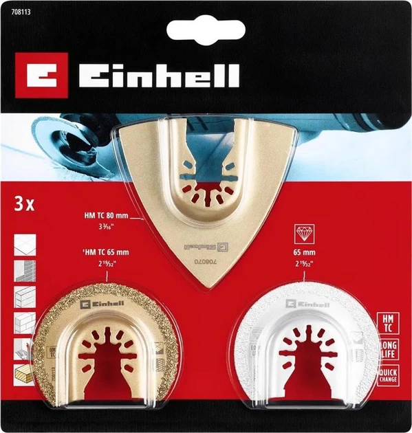 Набір насадок для реноватору Einhell для плитки 3шт - изображение 2