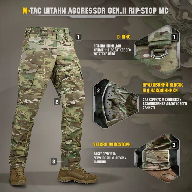 Штани M-Tac Aggressor Gen.II (XS/R) MC 20002008-XS/R - изображение 7