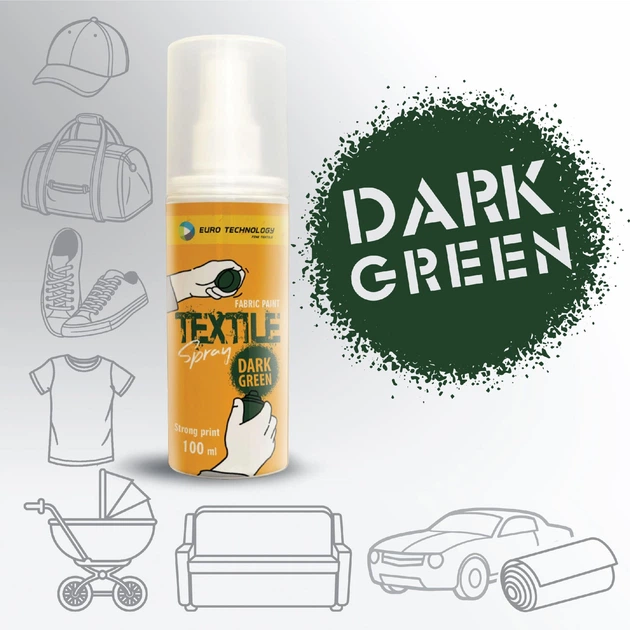 Спрей-фарба для тканини «Dark green» 100 мл - зображення 2