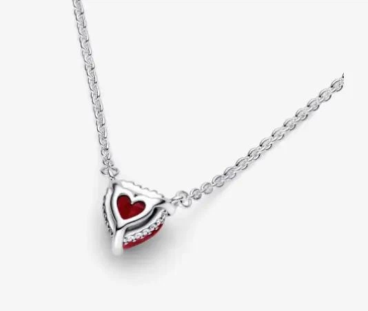 Серебряное ожерелье колье Красное Сердце Пандора Pandora 392542C01-45 - Фото 4 Серебряное ожерелье колье Красное Сердце Пандора Pandora 392542C01-45 - изображение 4
