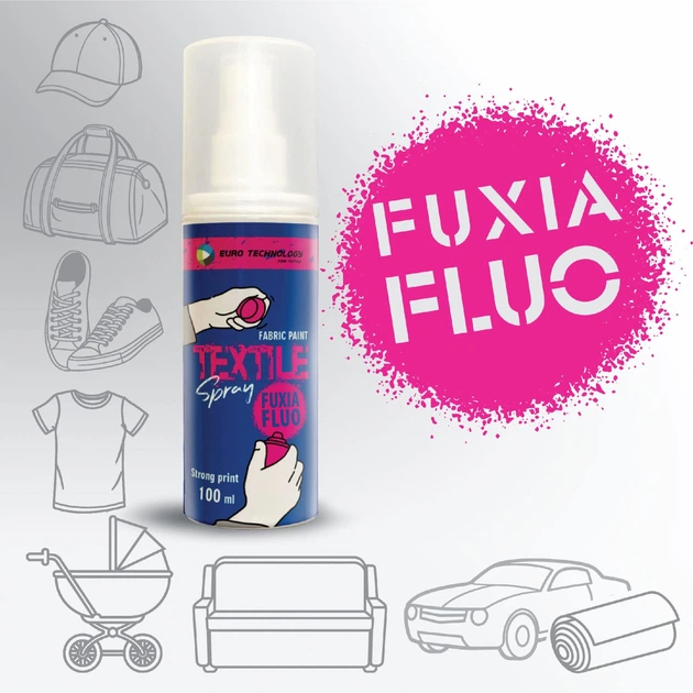 Спрей-фарба для тканини «Fuxia fluo» 100 мл - зображення 2