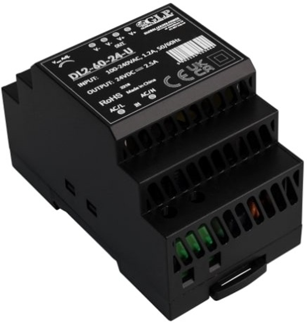 Zasilacz na szynę DIN GLP IP20, 32.5W, 5V, 6.5A (DL2-60-05-U) (5902135153413) - obraz 1
