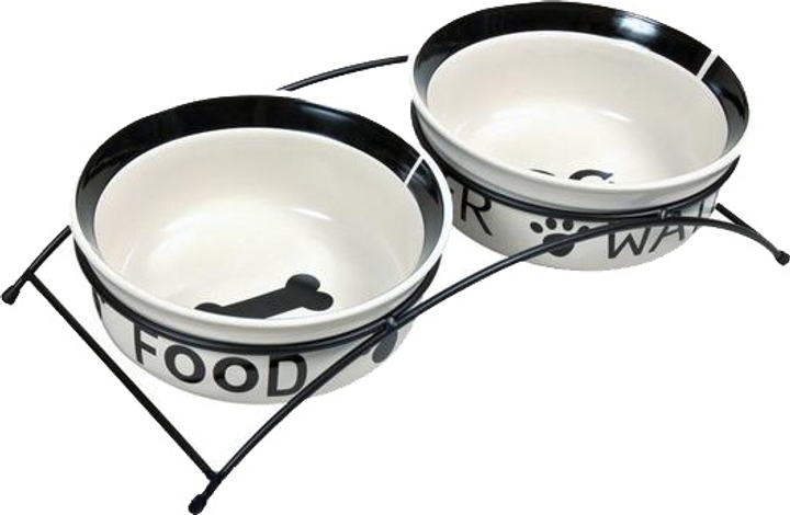 Miski na stojaku dla psow Trixie ceramiczne 2 x 1.6 l (4011905246420) (955555904834791) - Outlet - obraz 1