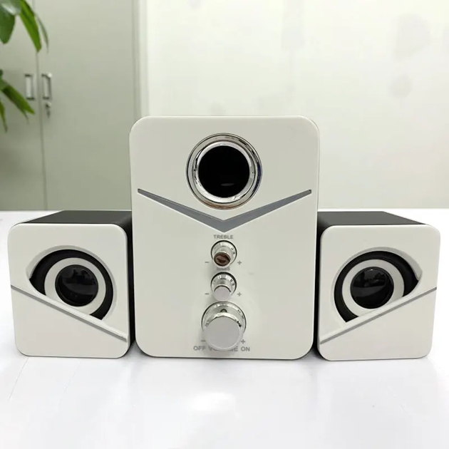 Комплект домашних колонок 3 в 1 белые Niye MC Computer Audio D221 GM - изображение 2