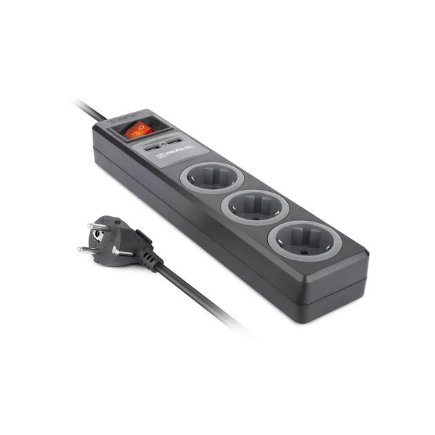 Сетевой удлинитель REAL-EL RS-3 USB CHARGE 1.8m, black (EL122500001) - изображение 9