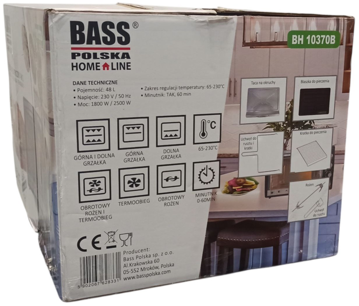 Електрична піч Bass Polska BH 10370 (5902067623350) (955555911106019) - Уцінка - зображення 5