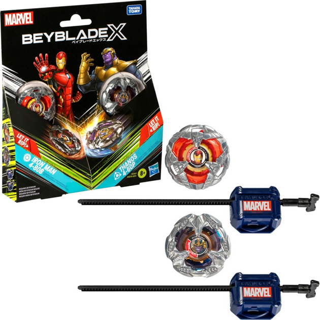 Іграшковий набір Hasbro Marvel: Bey Blade X Iron Man 4-80B vs Thanos 4-60P G0287 (5010996264190) - зображення 3