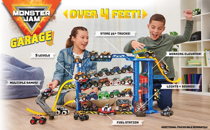 Гараж и трек для монстр-траков с лифтом, светом и звуками Spin Master Monster Jam Garage Playset and Storage - Фото 7 Гараж и трек для монстр-траков с лифтом, светом и звуками Spin Master Monster Jam Garage Playset and Storage - изображение 7