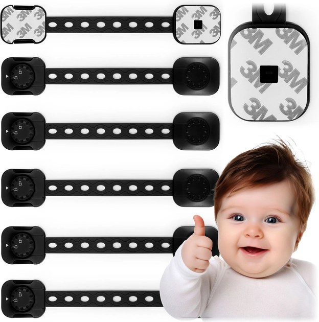 Zabezpieczenie otwierania szafek Ricokids 798202 6 szt Czarne (5903890613891) - obraz 9