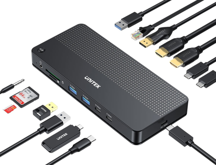 KVM-перемикач Unitek 4K 2x HDMI 1x DP 4x USB-C 3x USB-A (D1103A01) - зображення 4