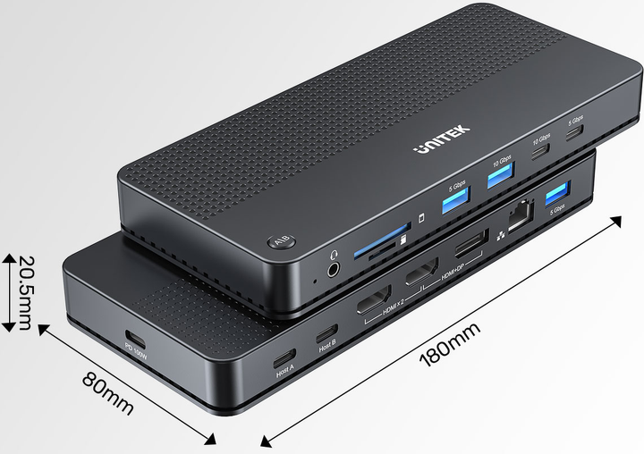 KVM-перемикач Unitek 4K 2x HDMI 1x DP 4x USB-C 3x USB-A (D1103A01) - зображення 5