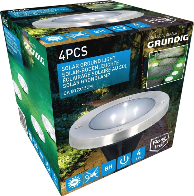 Lampki solarne gruntowe Grundig 4 szt. - obraz 2