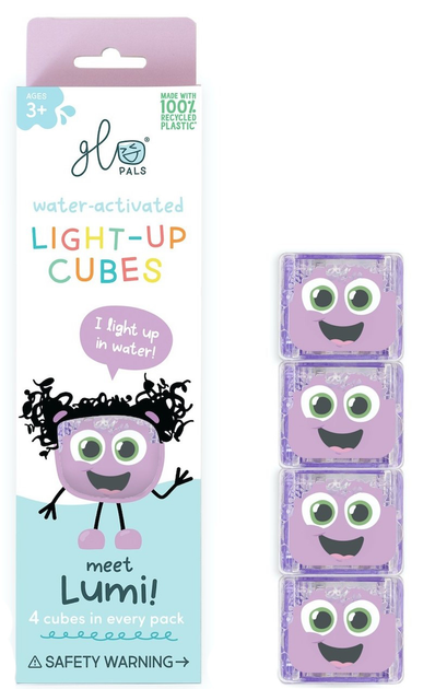 Kostki sensoryczne świecące w wodzie Glo Pals Light Up Cubes Lumi Fioletowe (0850016823106) - obraz 1