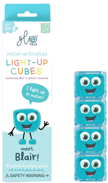 Kostki sensoryczne świecące w wodzie Glo Pals Light Up Cubes Blair Turkusowe (0850016823120) - obraz 1