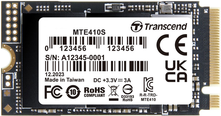 SSD диск Transcend MTE410S 1TB NVMe M.2 2242 PCIe 4.0 x4 3D NAND TLC (TS1TMTE410S) - зображення 1