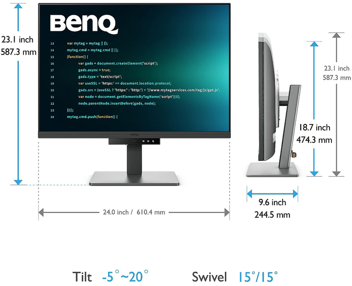 Монітор 28.2" BenQ RD280U (9H.LM1LJ.TBE) - зображення 7