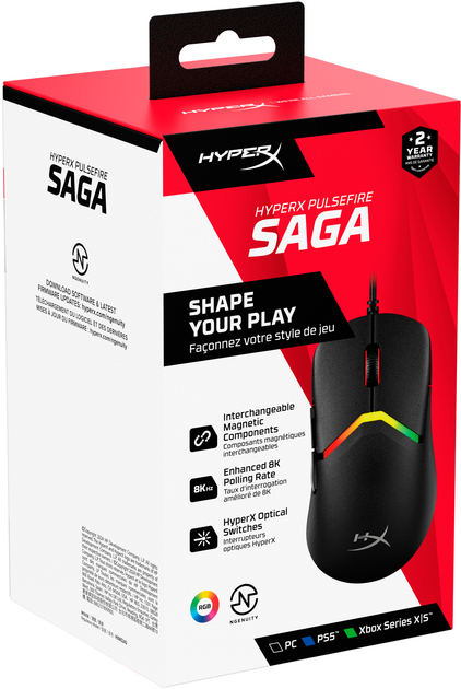Mysz HyperX Pulsefire Saga USB Black (A2PB3AA) - obraz 10