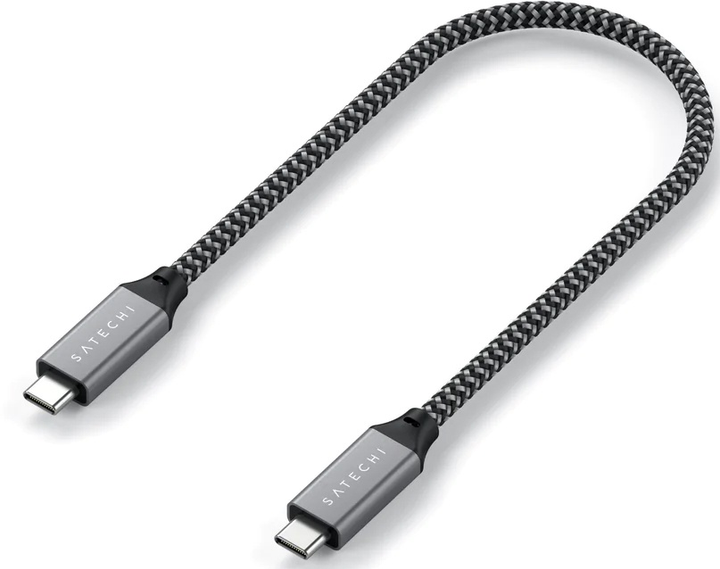 Kabel Satechi USB4 to USB-C 100W Space Gray 25 cm (ST-U4C25M) - obraz 4