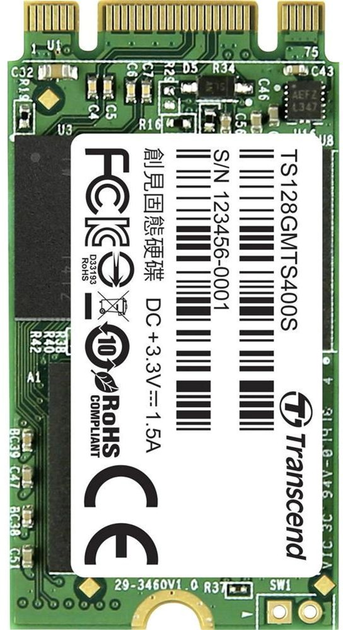 Dysk SSD Transcend MTS400S 128 GB M.2 SATAIII MLC (TS128GMTS400S) - obraz 1