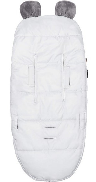 Śpiworek ciepły Springos SB0047 do wózka gondoli na sanki z futerkiem uszkami premium 96 cm Szary (5907719442310) - obraz 2